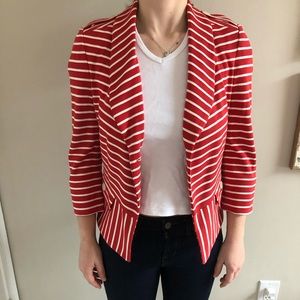 Red and White Striped Blazer